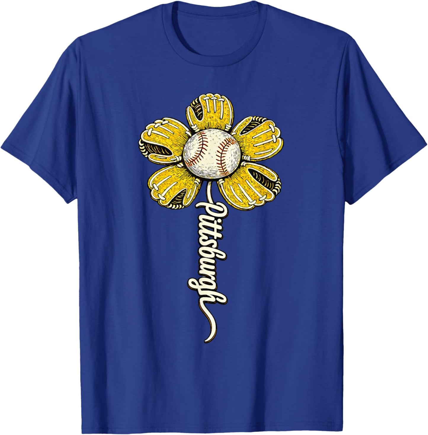 Pittsburgh Flower Women Boys Girls Kids T-Shirt - T-Shirt | Royal