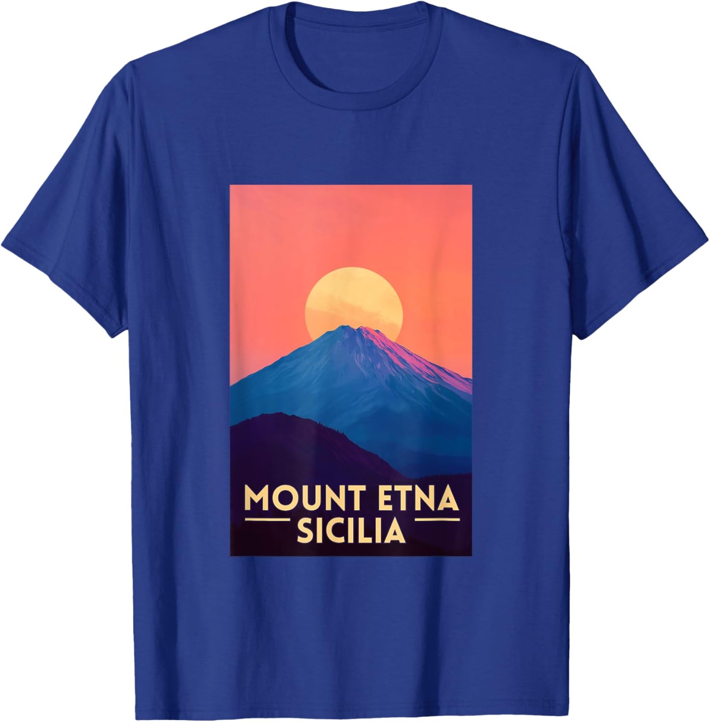 Mount Etna Retro Sicily Italy Souvenir T-Shirt - T-Shirt | Royal