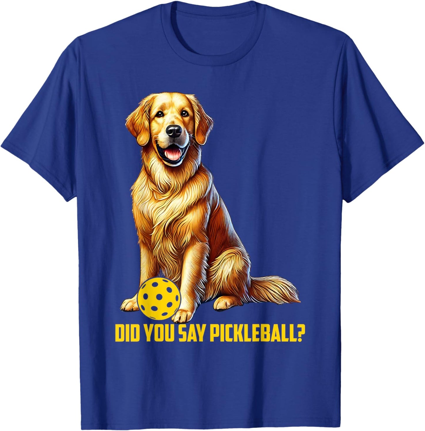 Cute Golden Retriever Pickleball Dog Women Girls Kids T-Shirt - T-Shirt | Royal