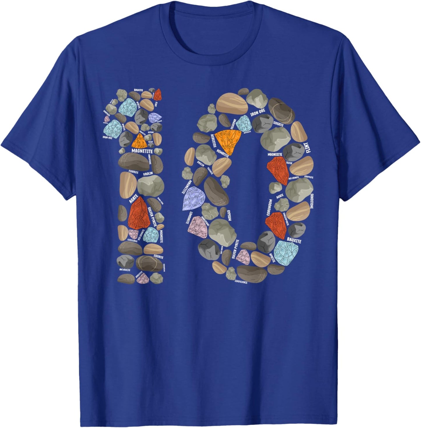 Geology Rocks 10 Years Old 10th Birthday Rock Collecting T-Shirt - T-Shirt | Royal