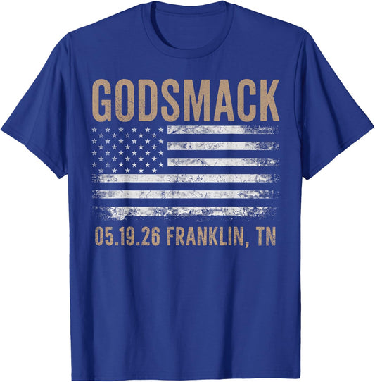 Godsmack The Rise of Rock 2026 Franklin T-Shirt - T-Shirt | Royal