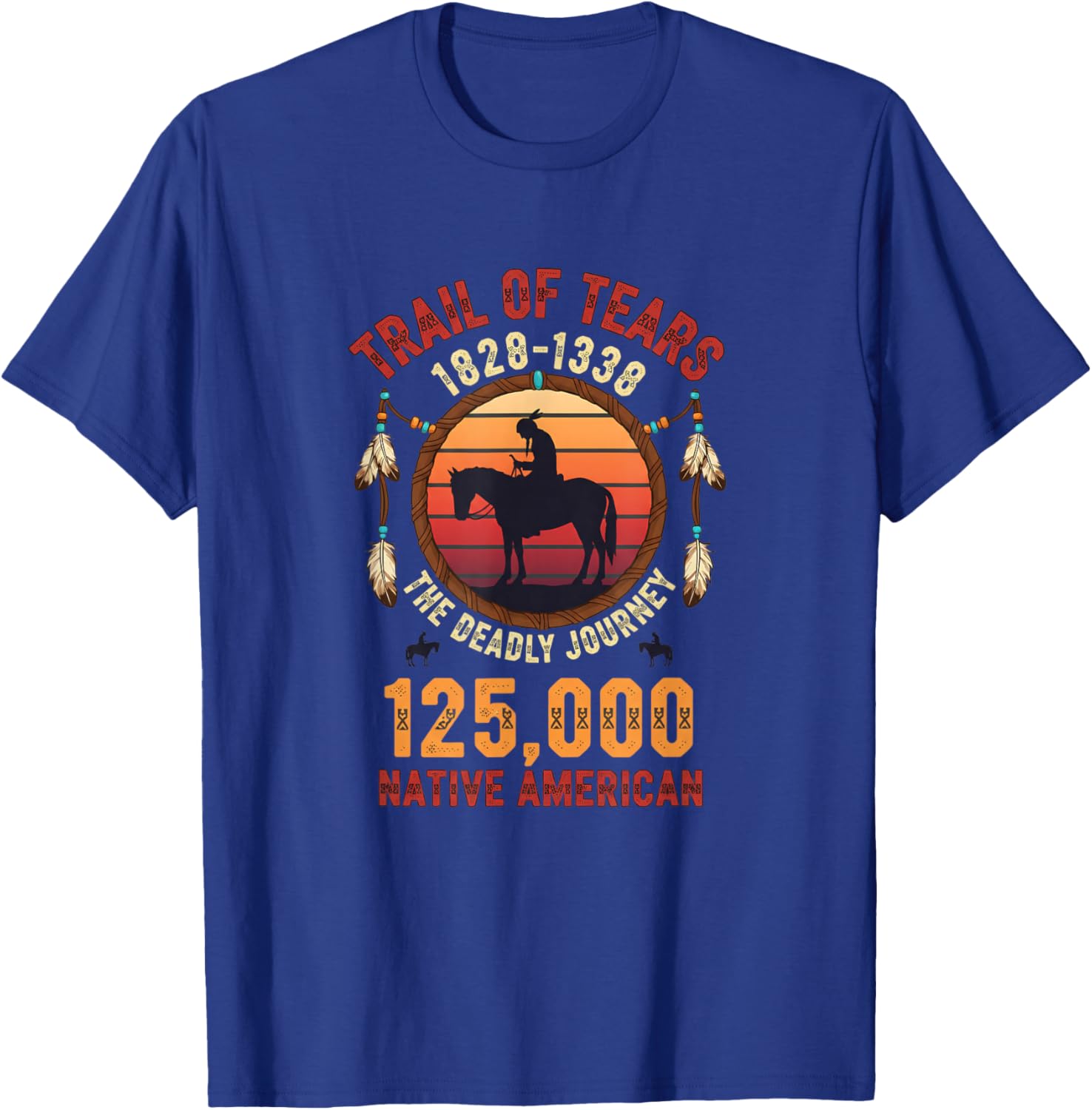 Trail of Tears 1828 1838 The Deadly Journey Native American T-Shirt - T-Shirt | Royal