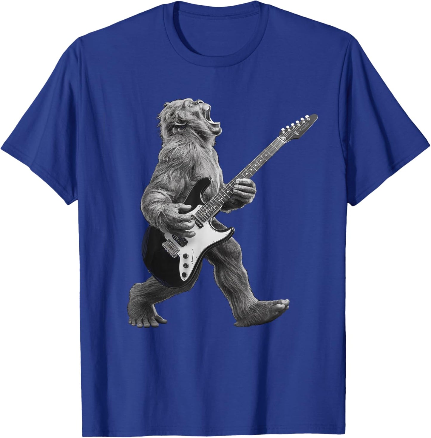 Bigfoot Playing Guitar Rock and Roll Gifts Women Kid T-Shirt - T-Shirt | Royal