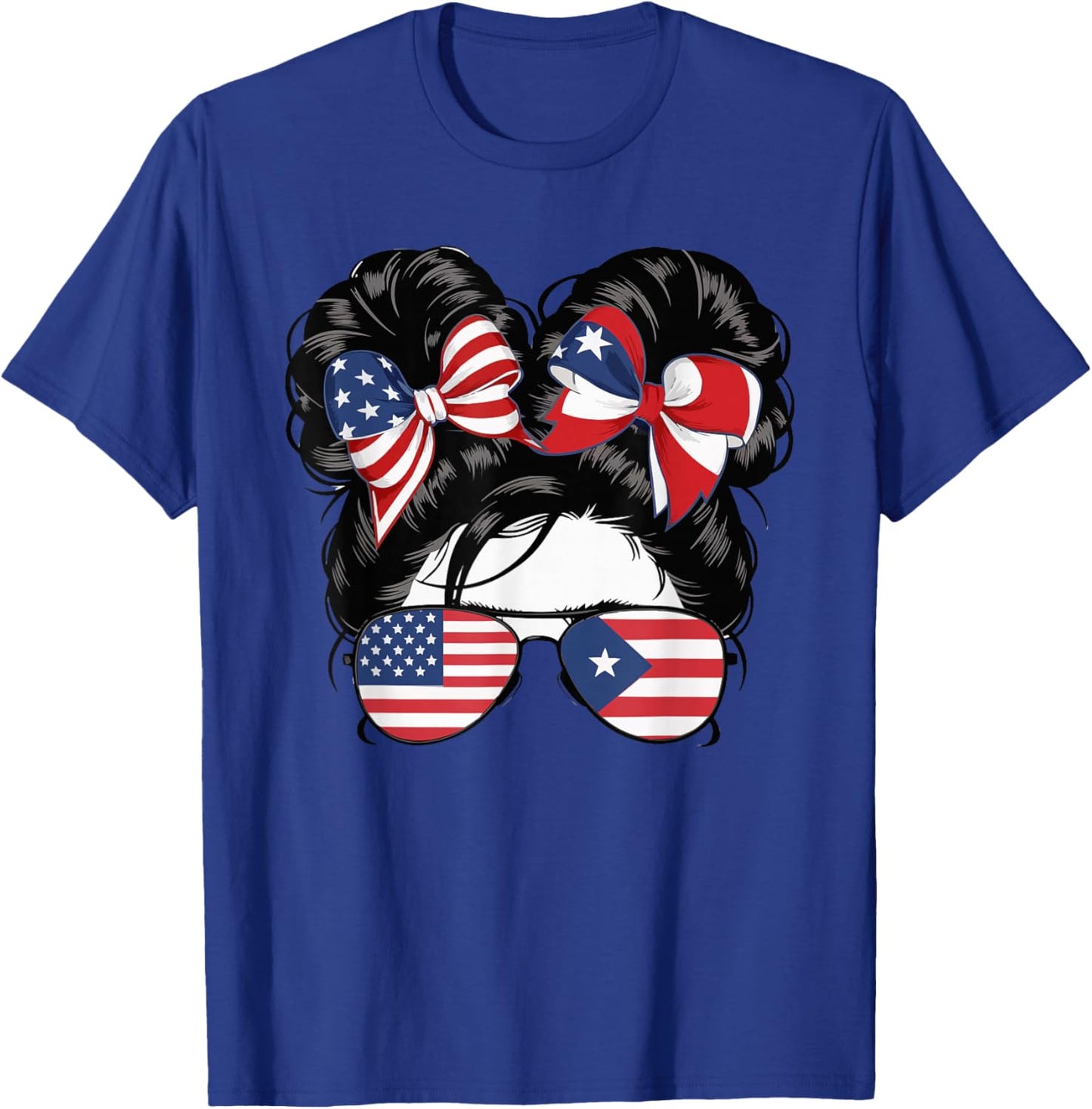 Half Puerto Rican Half American USA Flag Puerto Rico T-Shirt - T-Shirt | Royal