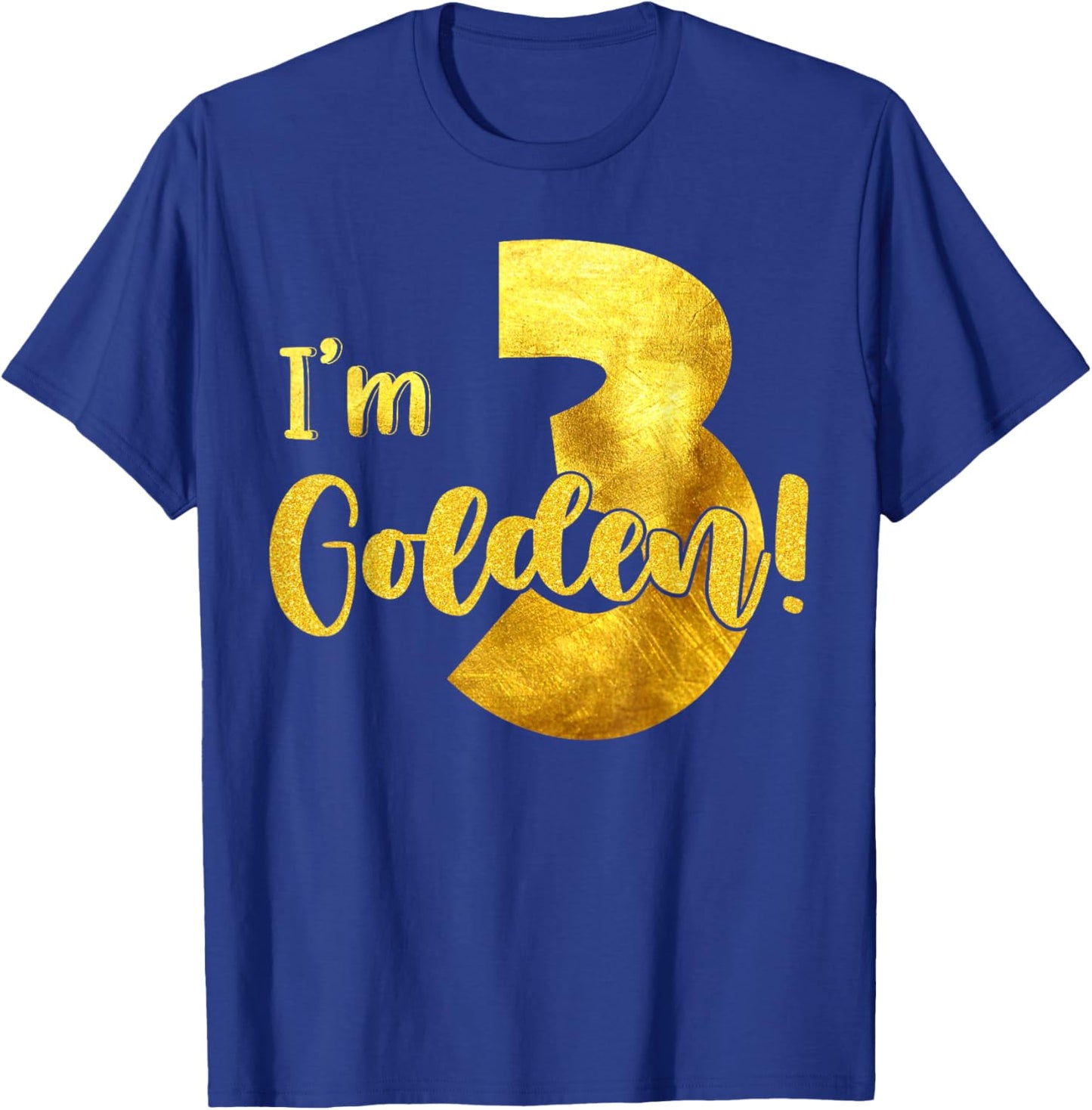 I'm 3rd Golden Birthday 3 Year Old Bday Kids Groovy T-Shirt - T-Shirt | Royal