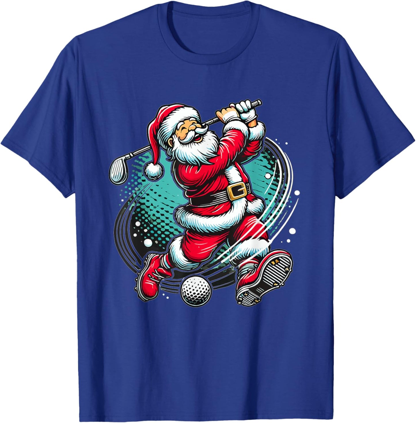 Santa Claus Playing Golf Christmas Golfer Xmas T-Shirt - T-Shirt | Royal
