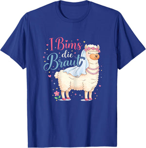 I bims die die Braut Hochzeit Motiv Lama Alpaka JGA Party T-Shirt - T-Shirt | Royal