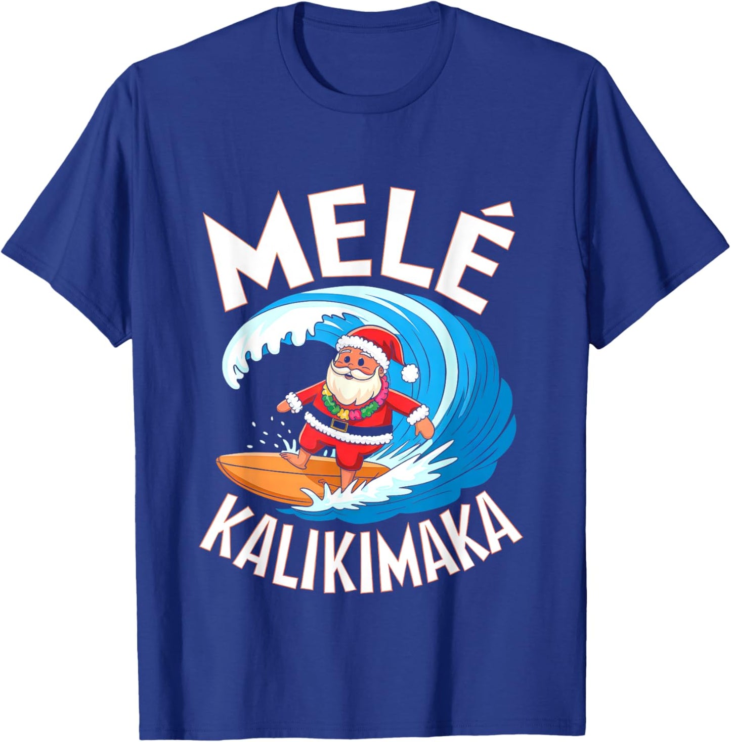 Mele Kalikimaka Surfing Santa Xmas T-Shirt - T-Shirt | Royal
