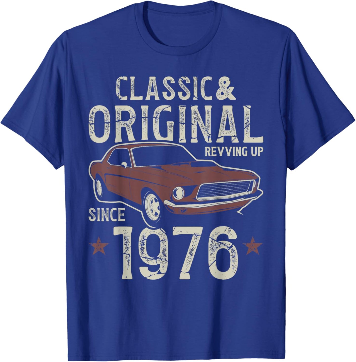 Born 1976 Classic Car 50th Birthday T-Shirt - T-Shirt | Royal