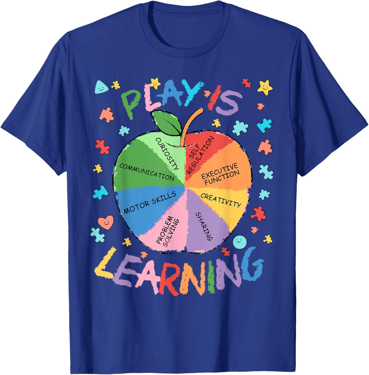 Play Is Learning Special Education Teacher Autism SPED Team T-Shirt - T-Shirt | Royal