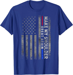 Make my Shoulder Great Again Vintage American Flag Surgery T-Shirt - T-Shirt | Royal