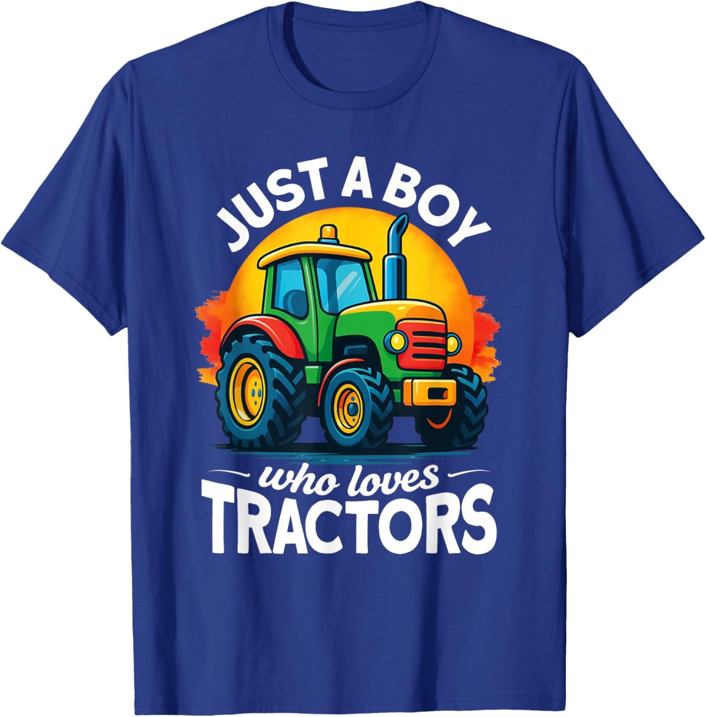 Kids Farm Lifestyle Just A Boy Who Loves Tractors T-Shirt - T-Shirt | Royal