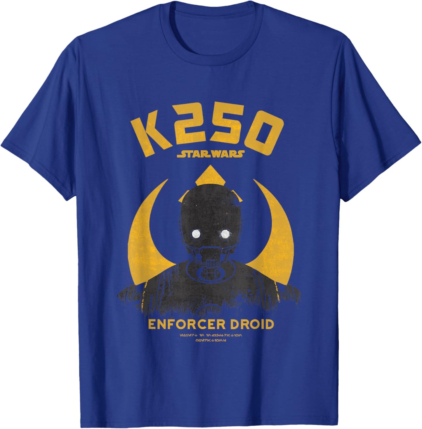 Star Wars Rogue One K250 Enforcer Droid Distressed T-Shirt - T-Shirt | Royal