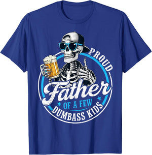 Proud Father of A Few Dumbass Kids Retro Dad Father's Day T-Shirt - T-Shirt | Royal