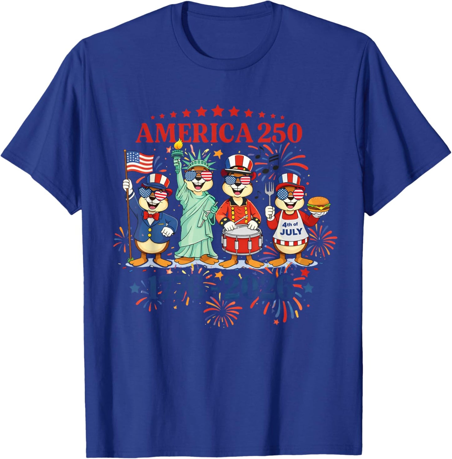 250th Anniversary USA Patriotic 250 Years American 4th July T-Shirt - T-Shirt | Royal