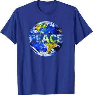 Peace Earth World Peace for Unity Love Humanity T-Shirt - T-Shirt | Royal