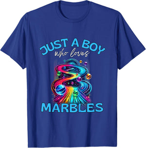 Kids Just a Boy Who Loves Marbles Design for Marble Players T-Shirt - T-Shirt | Royal