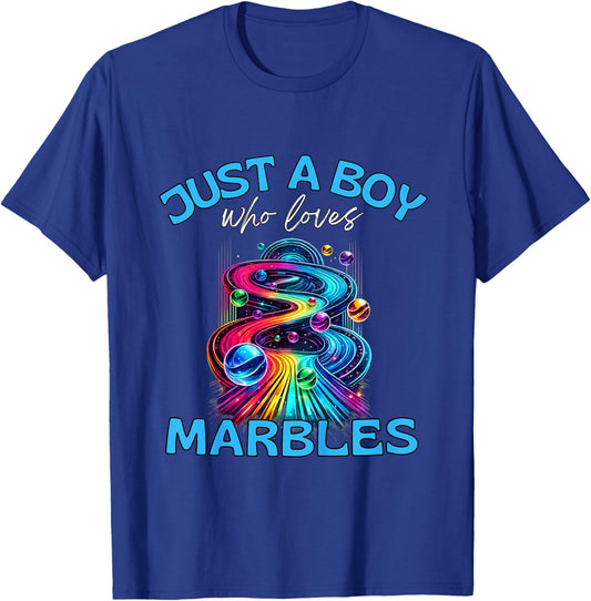 Kids Just a Boy Who Loves Marbles Design for Marble Players T-Shirt - T-Shirt | Royal