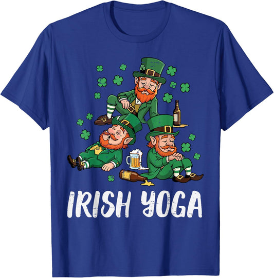 St. Patricks Day Irish Yoga Kobold Saint Paddys Herren Damen T-Shirt - T-Shirt | Royal