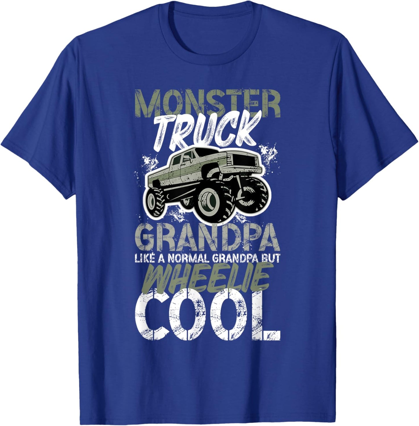 Monster Truck Grandpa Wheelie Cool Monster Truck Grandfather T-Shirt - T-Shirt | Royal