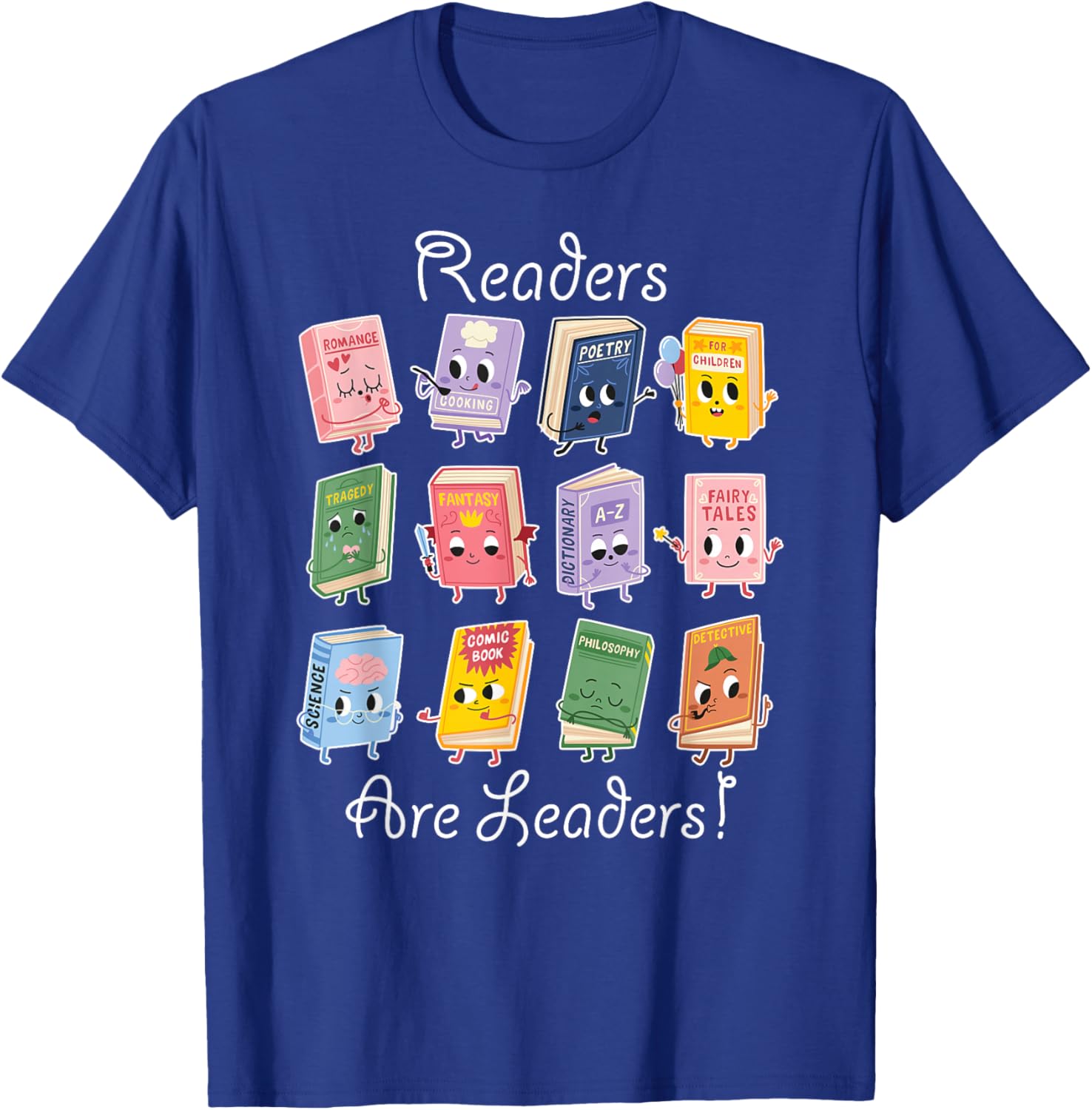 Readers Are Leaders Librarian Across World Boys Girls T-Shirt - T-Shirt | Royal