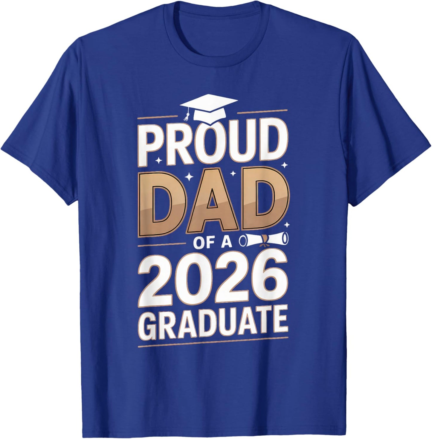 Proud Dad of a 2026 Graduate Minimal Graduation T-Shirt - T-Shirt | Royal