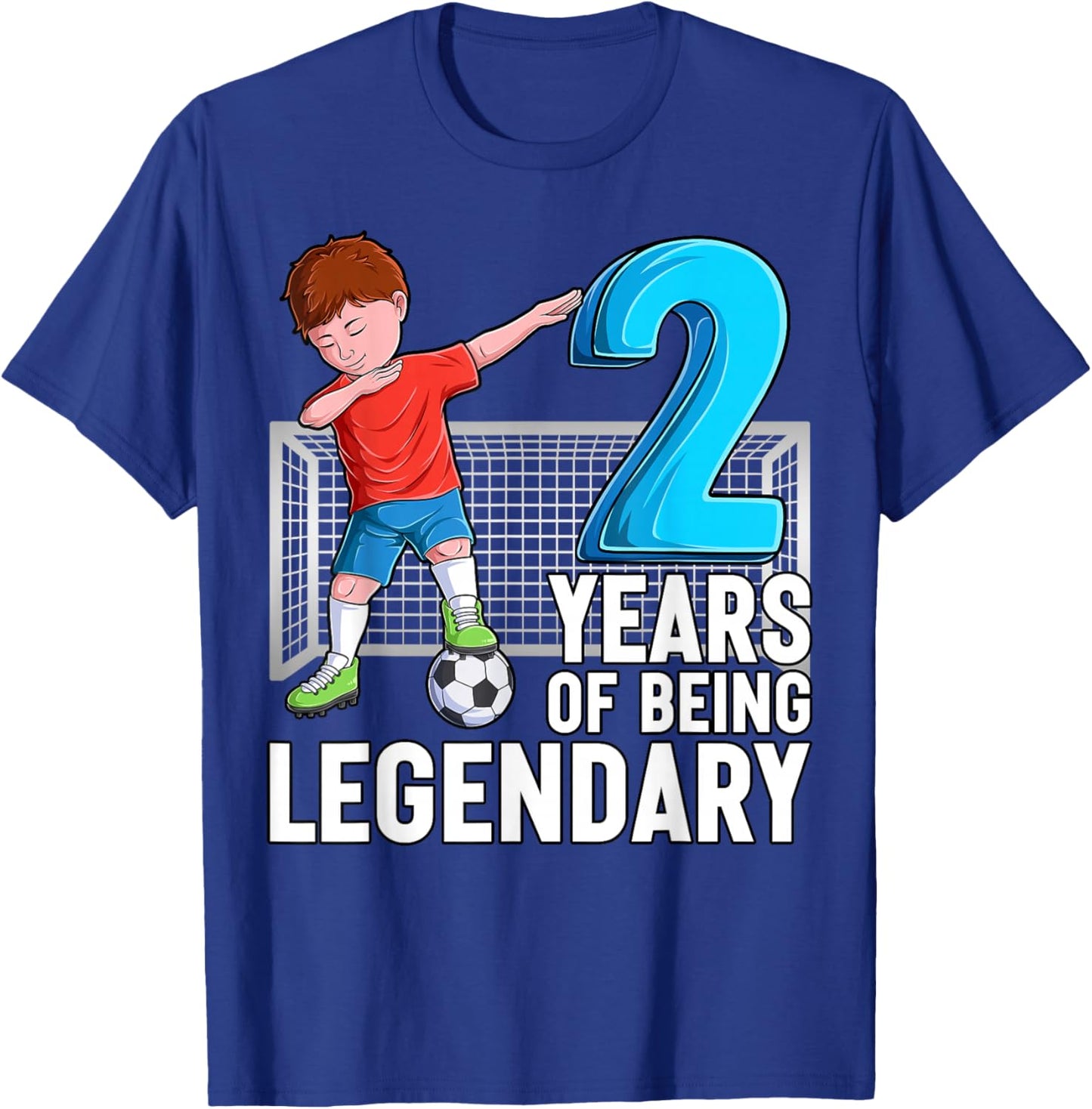 2 Years of Being Legendary Cool Soccer Boy 2nd Birthday Kids T-Shirt - T-Shirt | Royal