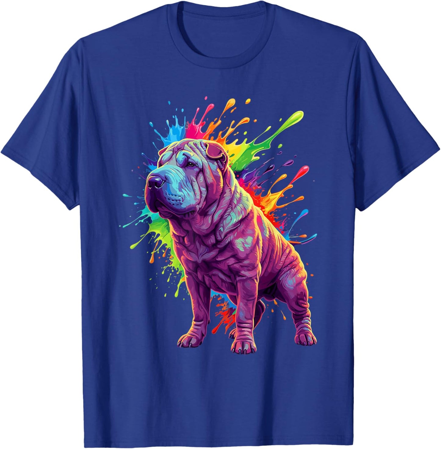 Splash Art Shar Pei Dog T-Shirt - T-Shirt | Royal