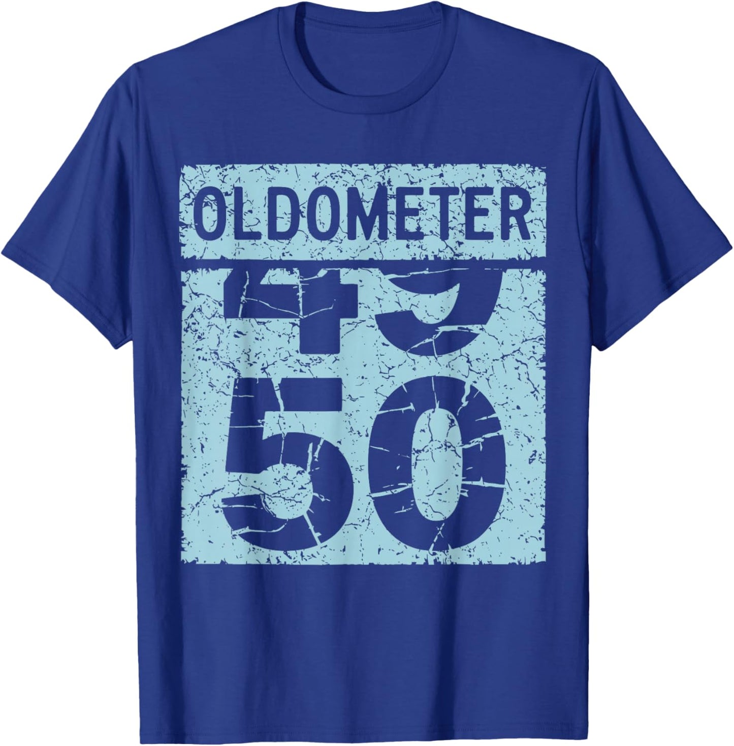 Oldometer 50 Men Women Funny 50th Birthday T-Shirt - T-Shirt | Royal