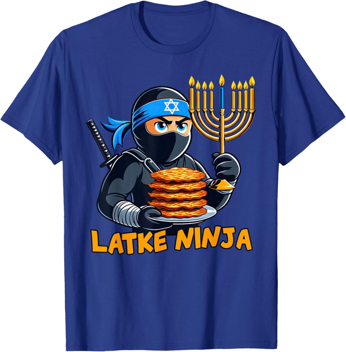 Latke Ninja Chanukah Hanukkah Food Jewish T-Shirt - T-Shirt | Royal