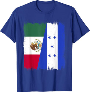 Mexico Honduras Flag Mexican Hondurian Roots Wear T-Shirt - T-Shirt | Royal