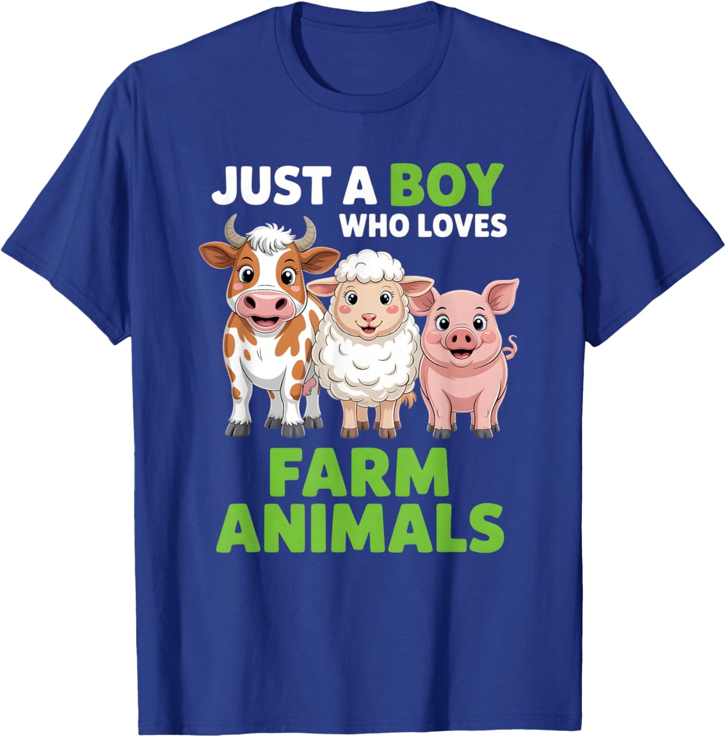 Boys Farm Animal T-Shirt - T-Shirt | Royal