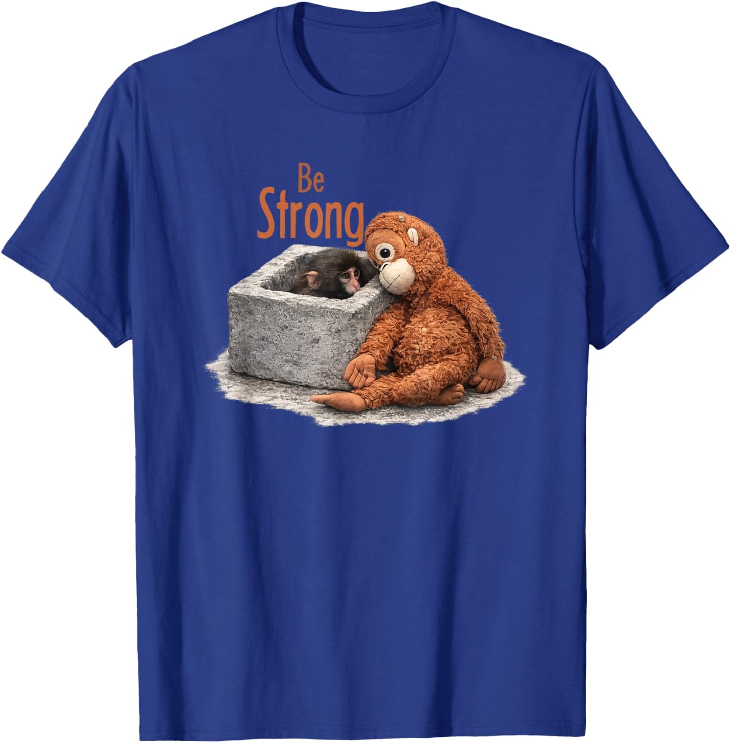 Cute Baby Monkey Punch with his Orangutan Stuffed Toy T-Shirt - T-Shirt | Royal