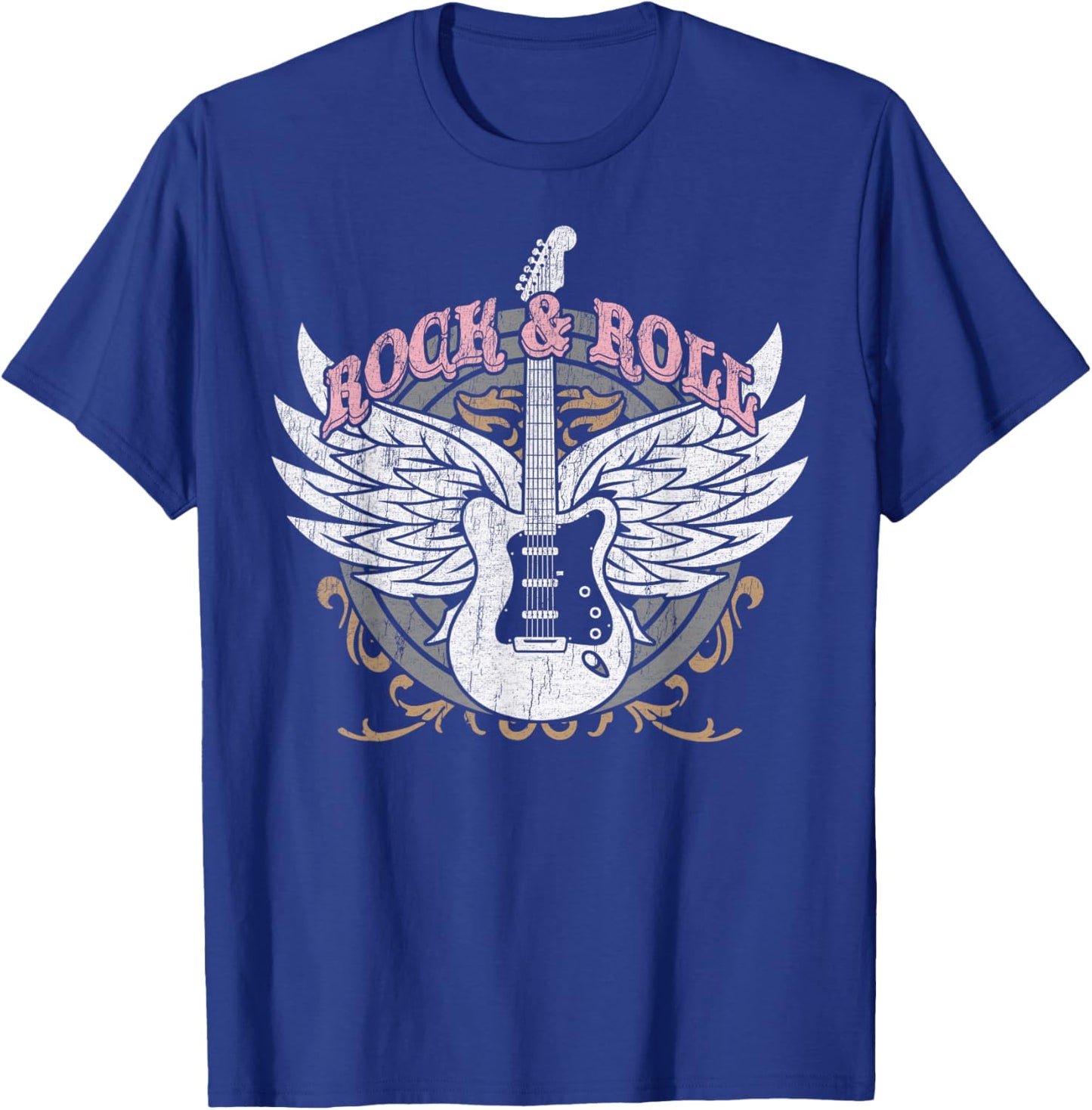 Rock and Roll Guitar Vintage ROCK Women Music T-Shirt - T-Shirt | Royal