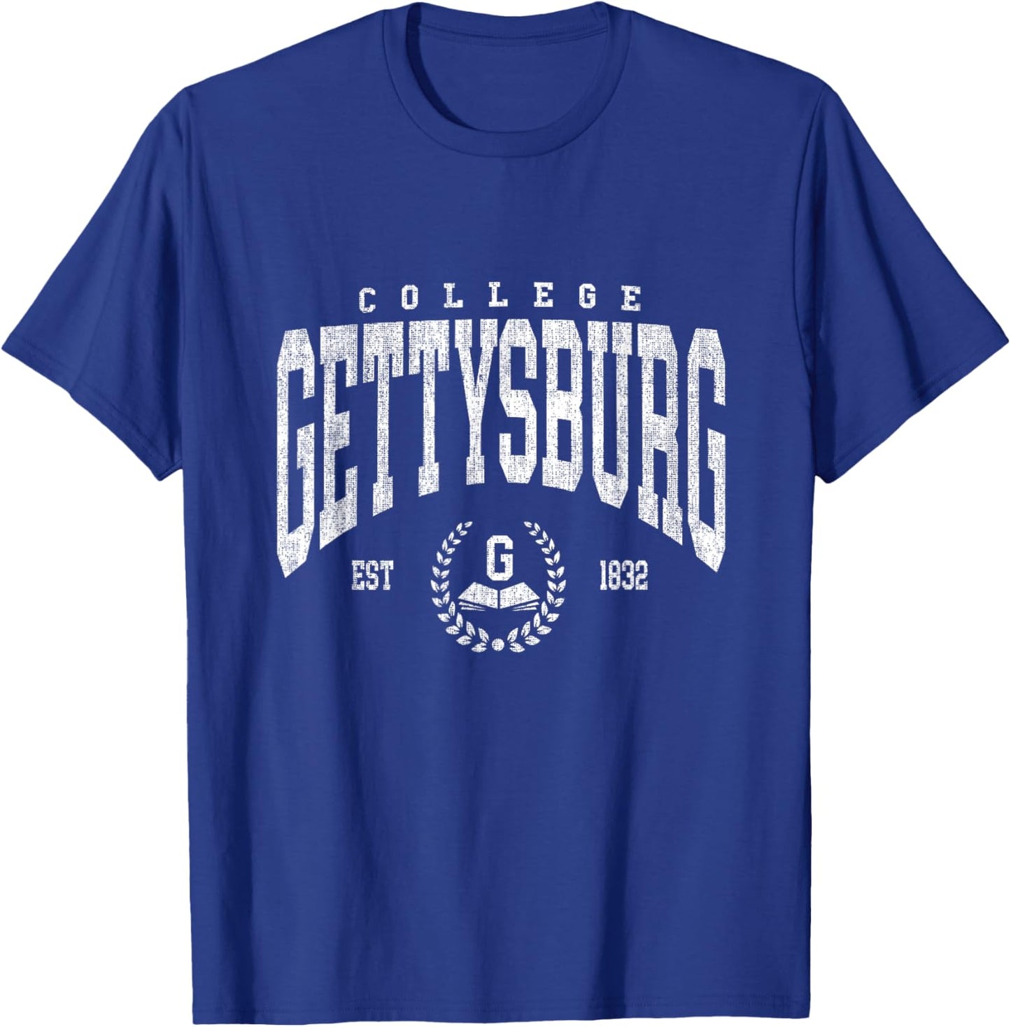 Vintage Gettysburg Athletics Arch Design Men Women T-Shirt - T-Shirt | Royal