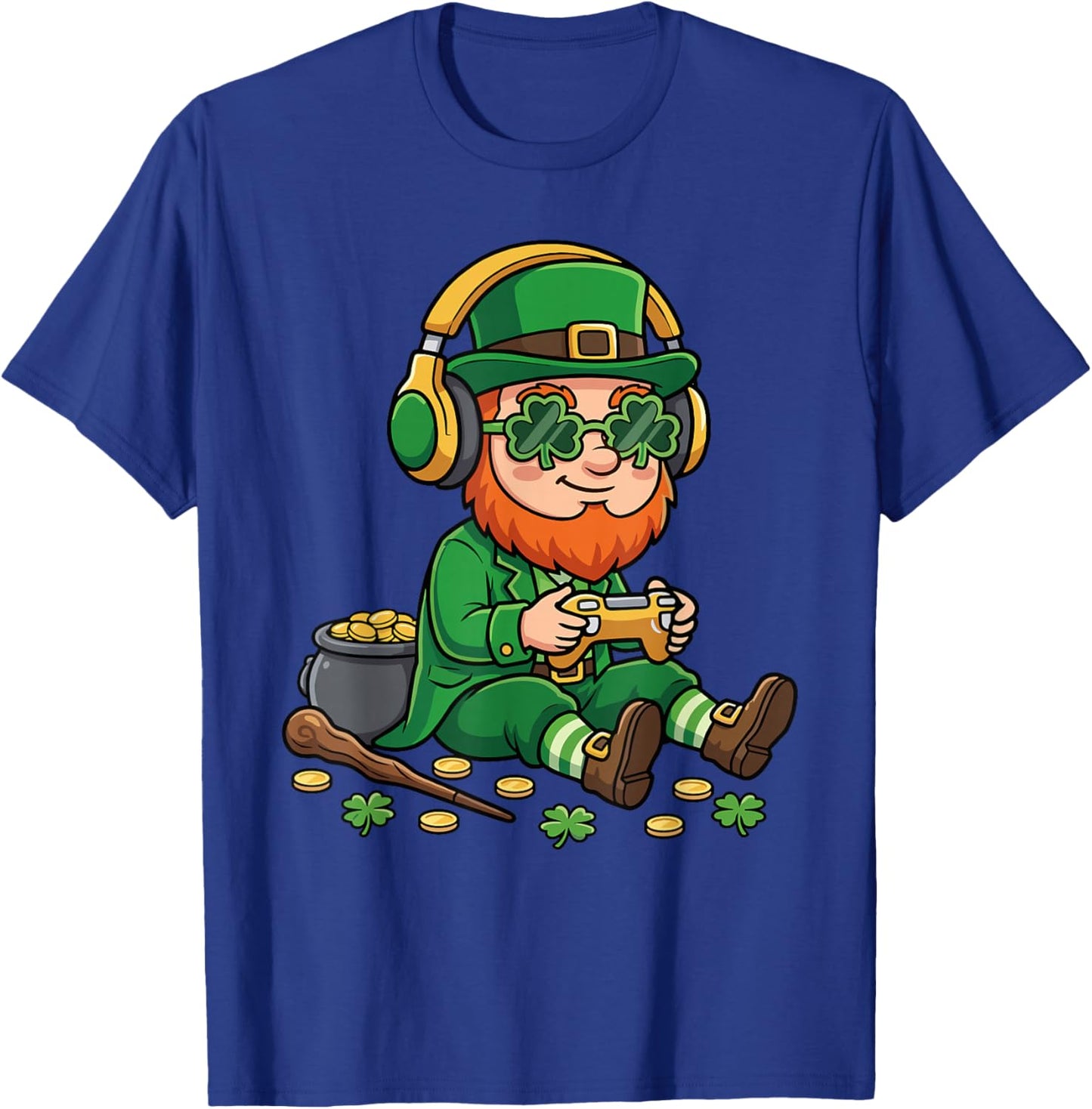 Video Games St Patrick Gamer Funny St. Patricks Day T-Shirt - T-Shirt | Royal