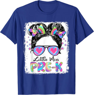 Little Miss Pre-K Girl Back To School Shirt Pre Kindergarten T-Shirt - T-Shirt | Royal