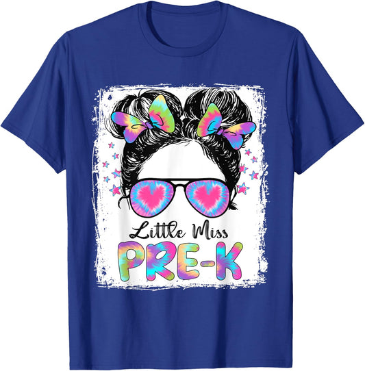 Little Miss Pre-K Girl Back To School Shirt Pre Kindergarten T-Shirt - T-Shirt | Royal