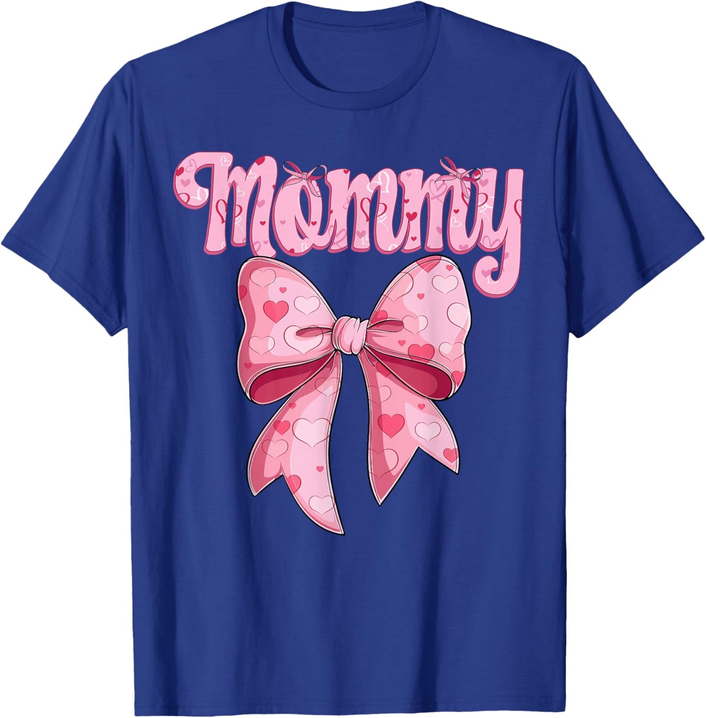 mother's day coquette bow family matching Groovy pink Mommy T-Shirt - T-Shirt | Royal