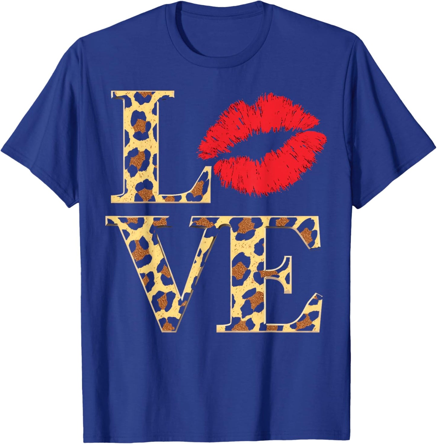 Love Leopard With Red Lip Valentine's Day T-Shirt - T-Shirt | Royal