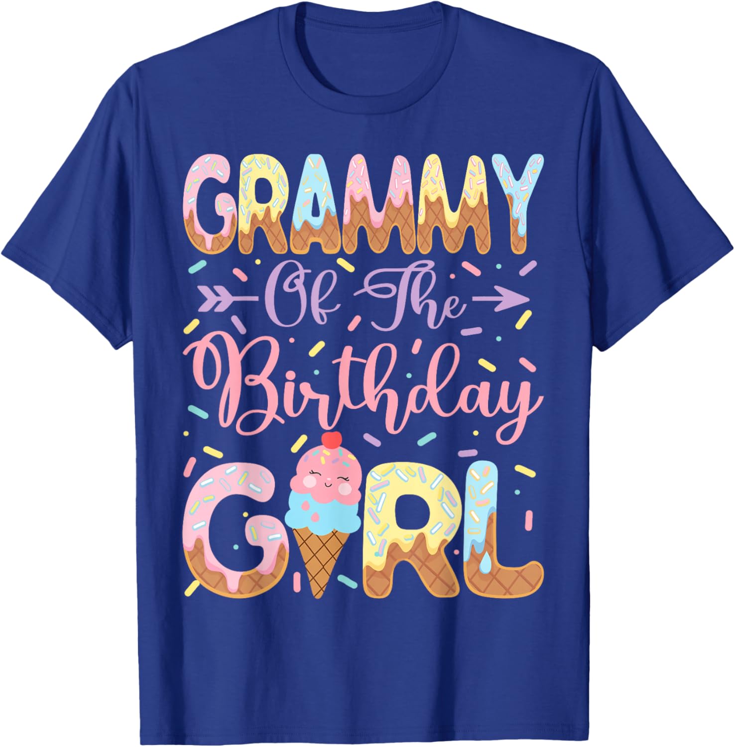 Grammy of The Birthday Girl Sweet Ice Cream Party Matching T-Shirt - T-Shirt | Royal