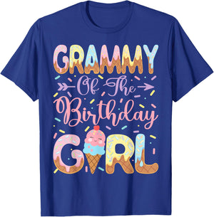 Grammy of The Birthday Girl Sweet Ice Cream Party Matching T-Shirt - T-Shirt | Royal