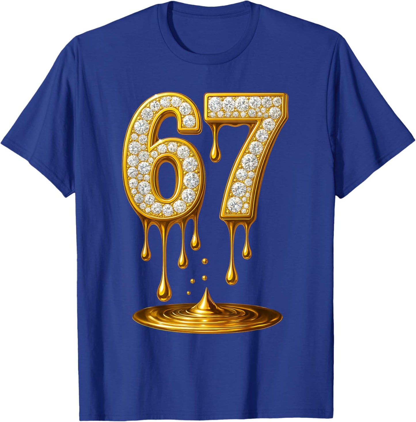 6 7 Gold Drip T-Shirt - T-Shirt | Royal