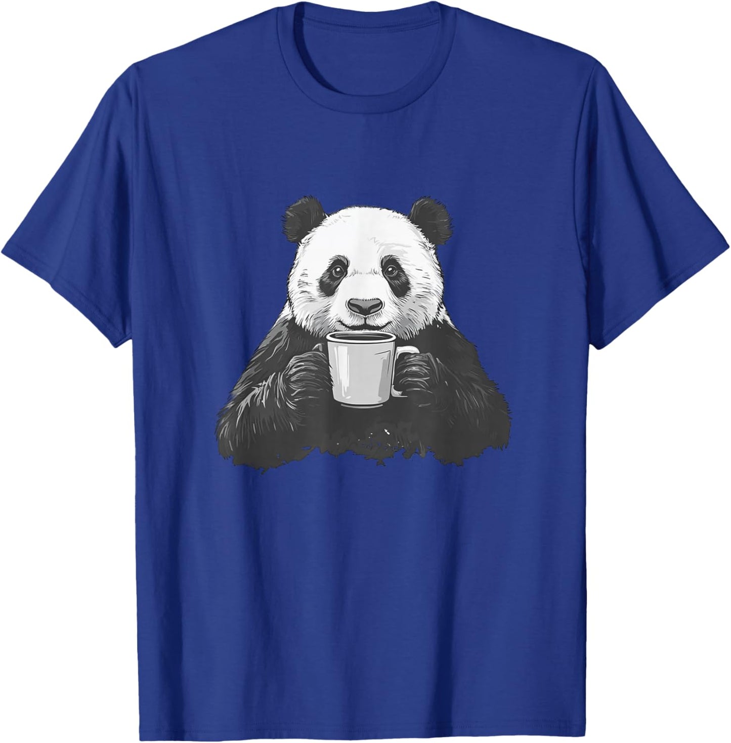 Panda Drinking Coffee Cute Panda Coffee Lover T-Shirt - T-Shirt | Royal