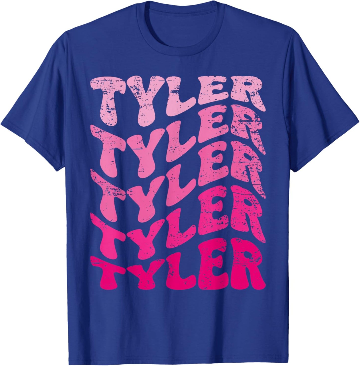 Retro Tyler First Name Personalized Tyler Groovy Vintage T-Shirt - T-Shirt | Royal