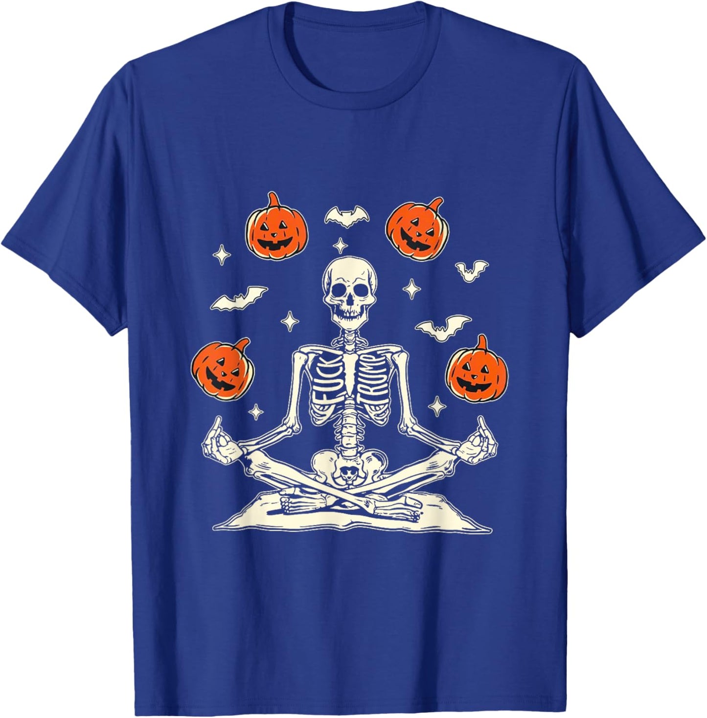 Anti Trump Skeleton Halloween T-Shirt - T-Shirt | Royal