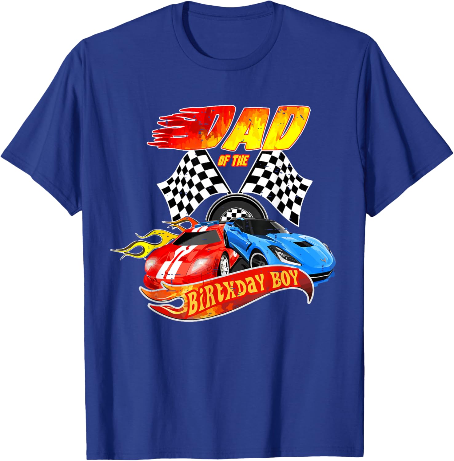 Dad Of The Birthday Boy Race Car Birthday Party Racing Cute T-Shirt - T-Shirt | Royal