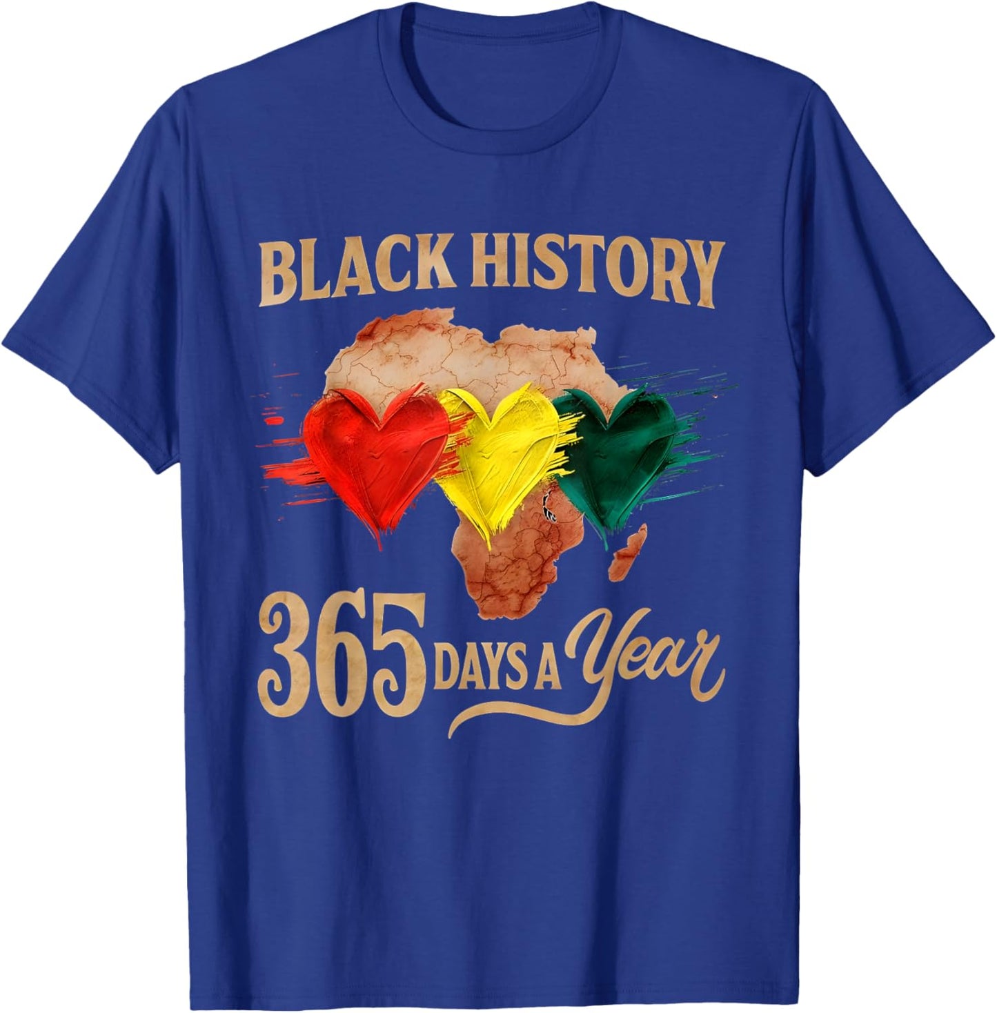 Black History Month 365 Days Map Afro African American Pride T-Shirt - T-Shirt | Royal