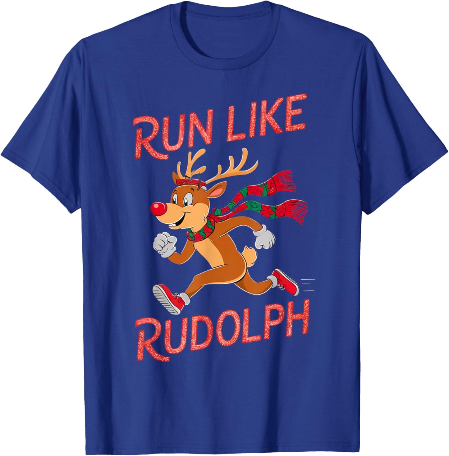 Reindeer Rudolph Christmas Running Runner Costume Marathon T-Shirt - T-Shirt | Royal