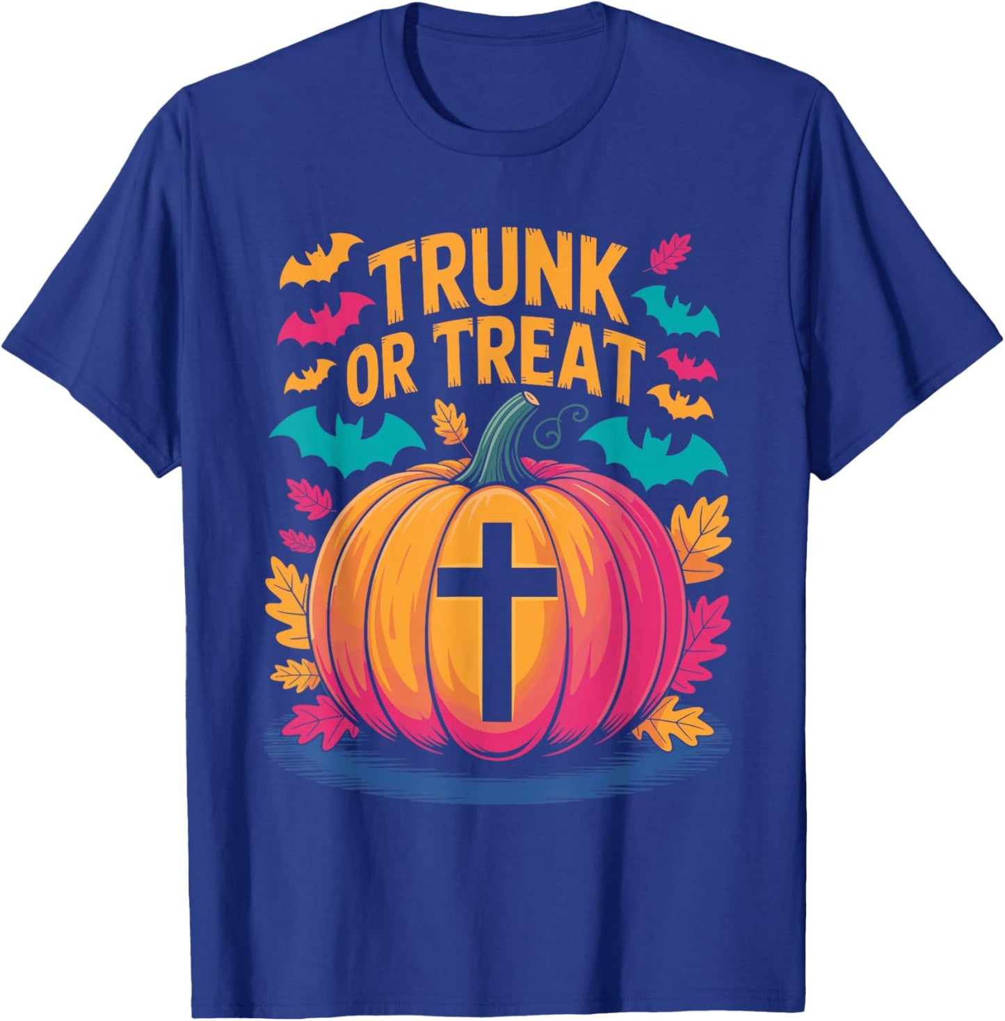 Trunk Or Treat Halloween Costume Christian Pumpkin Church T-Shirt - T-Shirt | Royal